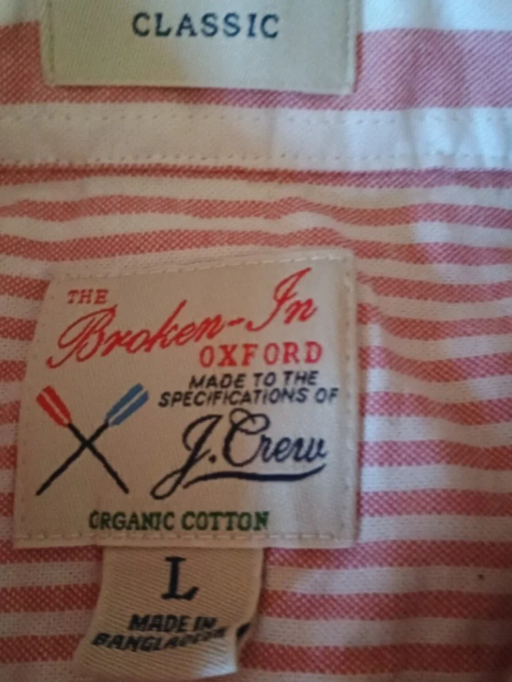 J. Crew Pink and White Striped Short-Sleeve Button-Down Shirt